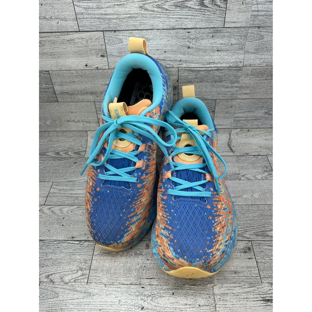 Asics Novablast 3 Blue Orange Running Shoes Women Sz 8 1012B675 Low Top Sneakers
